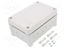 Enclosure: junction box; X: 122mm; Y: 187mm; Z: 90mm; wall mount; ABS