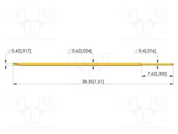 Test needle; Spring compression: 4.3mm; 6.35mm; 2A; steel; Ø: 0.4mm