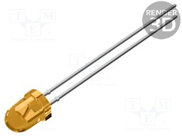 LED; amber; 3mm; 40mcd; 30°; 2VDC