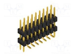 Connector: pin strips; pin header; male; PIN: 18; 2.54mm; SMT; 2x9