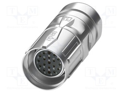 Connector: M23; plug; PIN: 19(16+3); crimped; straight; IP67; 8A,10A