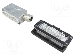 Connector: HDC; Type: with cable gland; Pitch: 104x27mm; 500V; 16A
