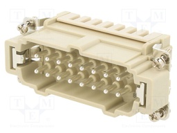 Connector: HDC; contact insert; male; DE; PIN: 32; 32+PE; 16A; 500V