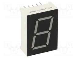 Display: LED; 7-segment; 20.4mm; 0.8"; No.char: 1; RGB; anode