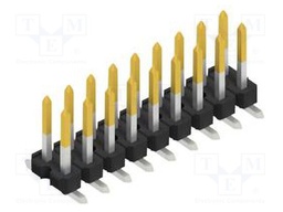 Connector: pin strips; pin header; male; PIN: 18; 2.54mm; SMT; 2x9