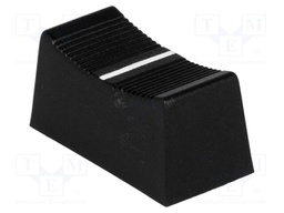 Knob: slider; Colour: black; 23x11x11mm; Mat: plastic