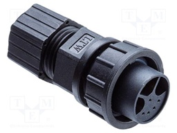 Plug; Connector: circular; size D; male/female; PIN: 8(6+2); IP67