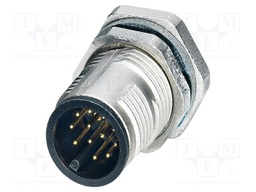 Connector: M12; socket; PIN: 12; male; 30V; straight; THT; A code