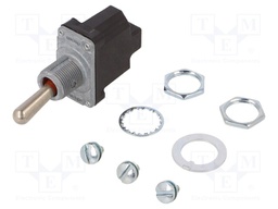 Switch: toggle; Pos: 2; SPST; (ON)-OFF; 6A/230VAC; 15A/28VDC; IP67