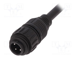 Connector: circular; plug; PIN: 4; male; cables; IP65,IP67; 18A; 3m