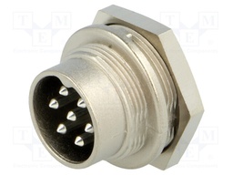 Connector: M16; male; for panel mounting,rear side nut; IP40