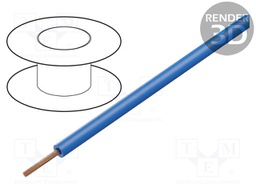 Wire; H05V2-K; stranded; Cu; 0.75mm2; 19AWG; blue; PVC; 300/500V