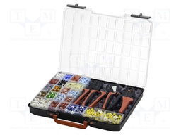 Kit: for crimping push-on connectors, terminal crimping; case