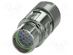 Connector: M23; plug; PIN: 19(16+3); crimped; straight; M23 PRO