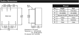 Converter: DC/DC; 20W; Uin: 36÷160V; Uout: 24VDC; Uout2: -24VDC; 16g