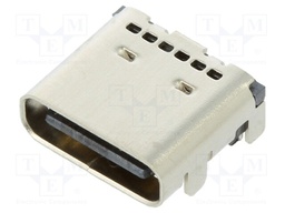 Socket; USB C; THT; angled; USB 3.1
