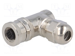 Plug; M12; PIN: 4; female; D code-Ethernet; for cable; IP67; 250V; 4A