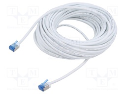 Patch cord; U/FTP; 6a; stranded; Cu; LSZH; white; 15m; 32AWG