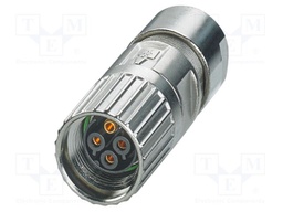 Connector: M17; plug; M17 PRO; PIN: 4; 630V; 25A; IP67; 3+PE; crimped
