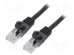 Patch cord; U/UTP; 6; stranded; CCA; PVC; black; Len: 3m; 26AWG