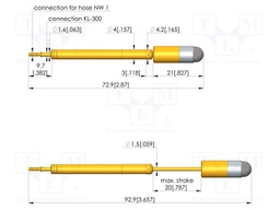 Test needle; Spring compression: 12mm; 20mm; plastic; gold-plated