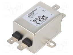 Power Line Filter, General Purpose, 250 VAC, 3 A, Single Phase, 1 Stage, Chassis Mount