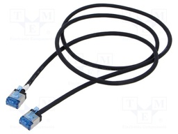 Patch cord; U/FTP; 6a; stranded; Cu; LSZH; black; 1m; 32AWG; -20÷75°C