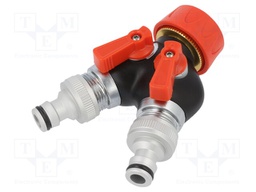 Garden valve; ABS,aluminium; double; Size: 3/4"