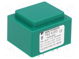 Transformer: encapsulated; 4VA; 230VAC; 7.5V; 7.5V; 266.6mA; IP00