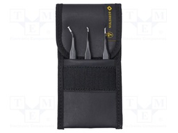 Kit: tweezers; Pcs: 3; for precision works; ESD