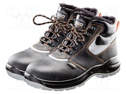 Boots; Size: 39; black; leather; slip,perforation,impact