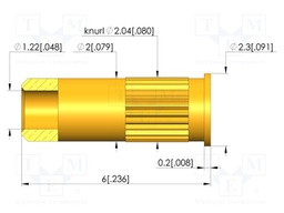 Test probe socket; gold-plated; KS-761; 6mm; test needles