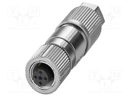 Connector: M12; plug; PIN: 4; 48V; straight; IP65; IDC; Contacts: CuSn