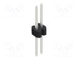 Connector: pin strips; pin header; male; PIN: 2; 1.27mm; THT; 1x2
