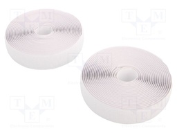 Tape: hook and loop; W: 25mm; L: 5m; Thk: 3mm; acrylic; white