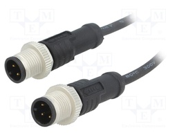 Cable: for sensors/automation; PIN: 4; M12-M12; 1m; plug; plug; 250V