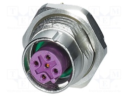 Connector: M12; socket; PIN: 5; female; 60V; straight; THT; B code