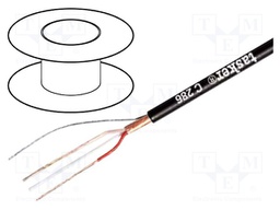Wire: microphone cable; 2x0,22mm2; white; OFC; PVC FirestoP®; 100m