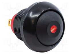 Switch: push-button; Pos: 2; SPST-NO; 0.2A/50VDC; 0.5A/48VAC; black