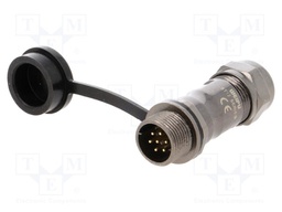 Plug; male; ST12; PIN: 7; IP67; 5÷8mm; 5A; soldering; for cable; 125V