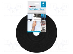 Tape: hook and loop; W: 20mm; L: 25m; black; Package: reel