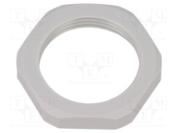 Nut; PG21; polyamide; UL94V-0; D: 7mm; Spanner: 36mm; grey; -40÷100°C
