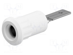 Socket; 4mm banana; 25A; 30VAC; 60VDC; white; nickel plated