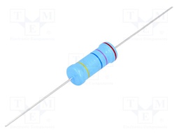 Resistor: metal glaze; THT; 27MΩ; 1W; ±5%; Ø6.8x19mm; 200ppm/°C