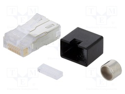 Plug; RJ45; PIN: 8; shielded; Layout: 8p8c; IDC,crimped; for cable
