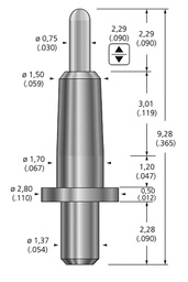 Test needle; Operational spring compression: 1.52mm; 3A; 0.8N