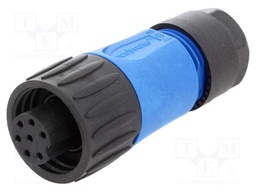 Connector: circular; plug; PIN: 7; female; w/o contacts; IP65,IP67