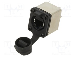 Connector: RJ45; socket; shielded,with cover; THT; 19.8x24mm; 8p8c