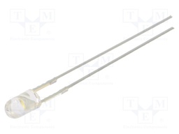 LED; 3mm; white warm; 18000÷22000mcd; 30°; Front: convex; 2.9÷3.4V