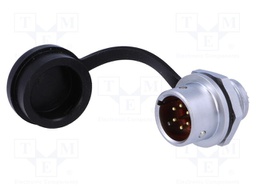 Socket; male; SF12; PIN: 6; IP67; 5A; soldering; 125V; 0.75mm2